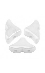 Les perles par Puca® Hélios beads Opaque white ceramic look 03000/14400